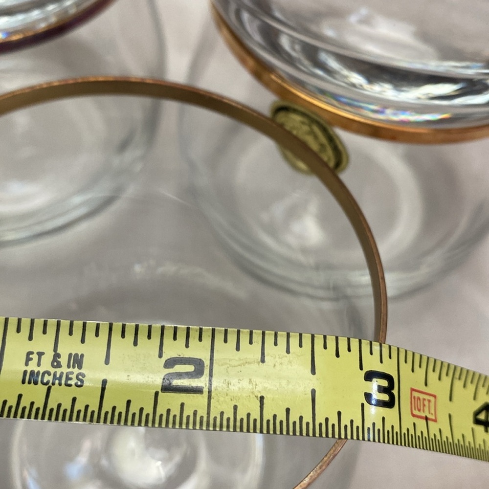 1980 Bohemiam Crysalex Geneva Old Fashion Gold Rim. Whiskey Low Ball Glasses - Picture 14 of 16